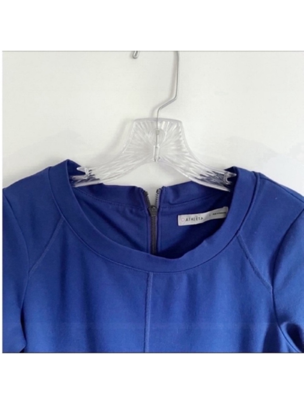 Athleta En Route dress blue ponte fit and flare zipper back - Picture 5 of 8